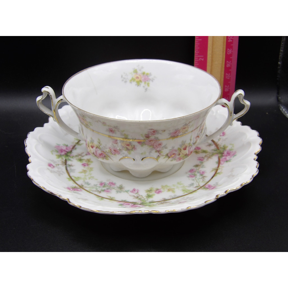 MZ Austria Antique Floral Cup and Saucer Set